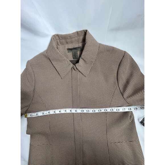 Vintage Uniform John Paul Richard Houndstooth Brown Zip Up Jacket Size 10 Retro - Picture 9 of 10